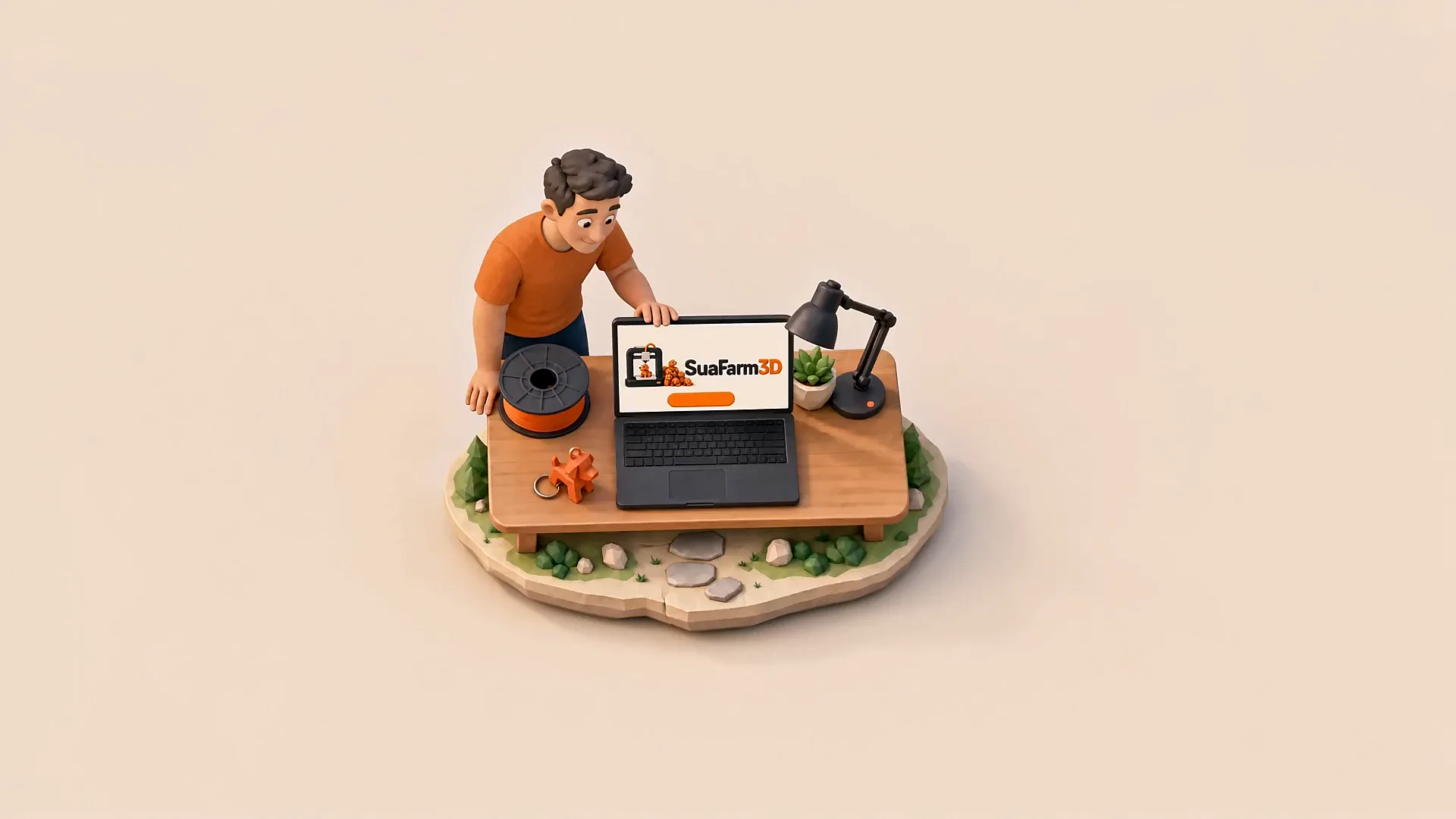 Maker subindo o arquivo no site da SuaFarm3D pelo notebook